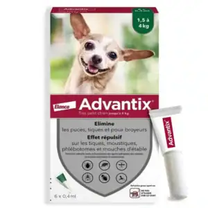 Advantix très petit chien (1,5-4 kg) – 6 pipettes
