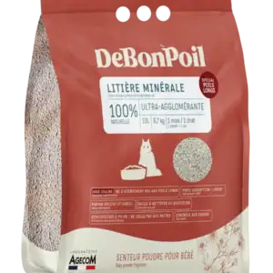 DeBonPoil Litière Minérale Poils Longs – 6 L