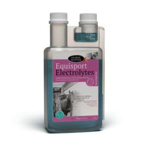 Bidon doseur de 1 litre d'Equisport Electrolytes Horse Master, solution de réhydratation pour cheval