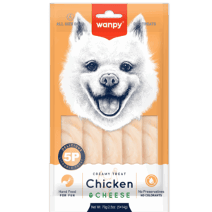 Wanpy Dog кремообразно лакомство за кучета с пиле и сирене, 5х14 г