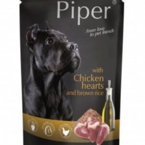 Piper Adult пауч пилешки сърца/кафяв ориз, 150 г / 10 бр  СТЕК