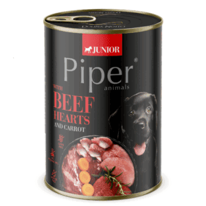 Piper Dog Junior храна за малки кученца с говежди сърца и моркови, 400 г