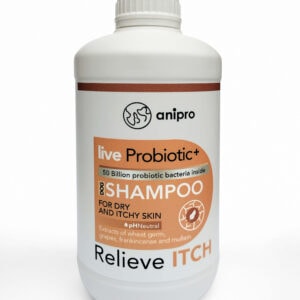 anipro Live Probiotic+ Reliеve Itch - пробиотичен шампоан за кучета при суха и сърбяща кожа,1000 мл