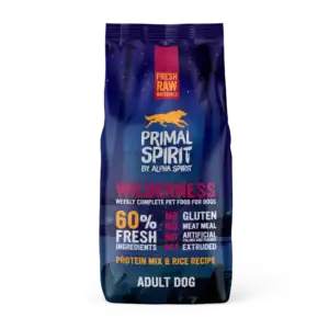 Primal Spirit Wilderness - Суха храна за куче с 20% прясно свинско, 20% прясно пилешко и 20% прясна риба  12кг