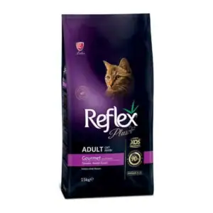 Reflex Plus Gourmet Adult Cat - Пълноценна храна за израснали котки от всички породи с пилешко месо. 15кг