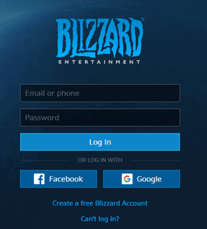 blizzard login