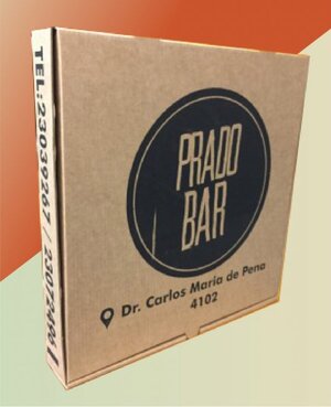 Caja para pizzas 28x28x4 a 1 sola tinta