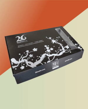 Caja para sushi 25x15x3,5 con visor