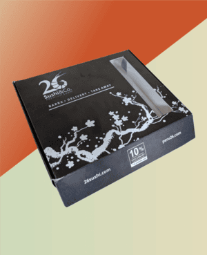Caja para sushi 19x15x3,5 con visor