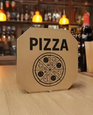 Caja para pizzas 33x33x4 octogonal