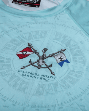 CAMISETA HOLGADA DE PROTECCIÓN SOLAR MANGA LARGA BANDERA BUCEO CELESTE