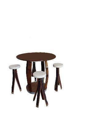 Ensemble Repas Tonneau + 4 Tabourets avec coussins – Image 2