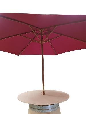 Table Haute Barrique Réhaussée + Parasol – Image 3