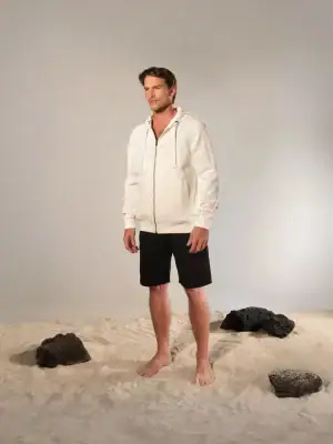 Sudadera con Capucha Corrientes y Tiburones Nácar