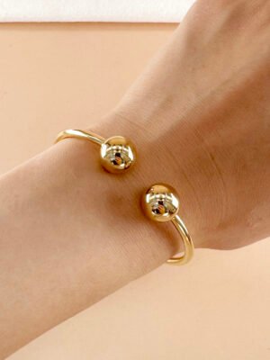 Bracelet double boule dorée