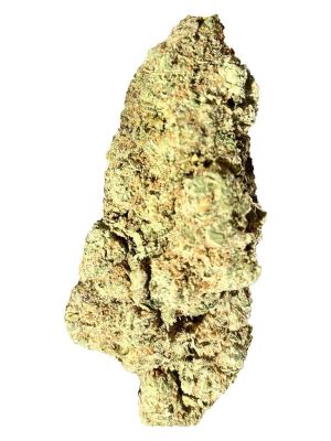 FatCat True Skunk 7g dried flower package displaying dense sativa buds with vibrant orange trichomes.