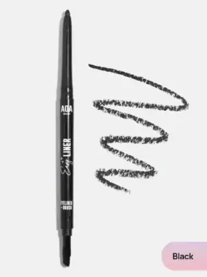 Lapiz Delineador De Ojos Con Pincel Easy Liner Aoa Studio - Negro
