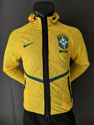 brazilian yellow playing uniform with a hat