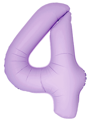 Flexmetal 34 Inch Foil Balloon Matte Lavender Slim Number 4