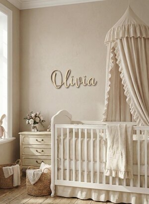 Custom Wooden Name Sign, Nursery Wall Decor, Personalized Baby Room Art