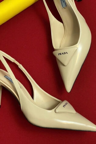 Prada Patent Leather Slingback Shoes
