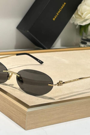 Balenciaga Oval Metal Sunglasses