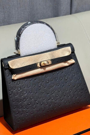 Hermes Medium Kelly Ostrich Bag