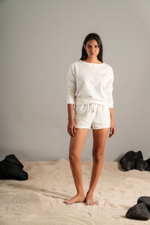 SUDADERA SIN CAPUCHA OLAS Y TIBURONES NACAR