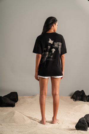 CAMISETA HOLGADA TORTUGA PLÁSTICA NEGRA
