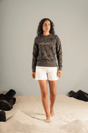 SUDADERA SIN CAPUCHA RAMAS Y PINZONES GRIS