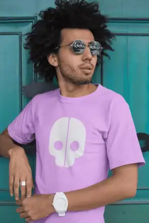 LOVE, x+ ROBOTS SKULL – Men’s Printed T-Shirt (Funky Style, Half Sleeves)