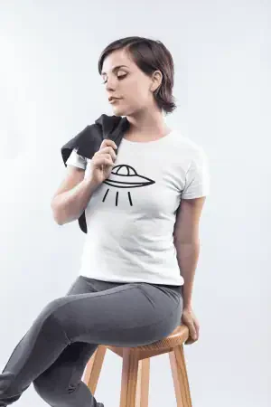 UFO – Women’s Printed T-Shirt (Funky Style, Half Sleeves)