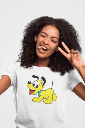 Pluto – Women’s Printed T-Shirt (Funky Style, Half Sleeves)