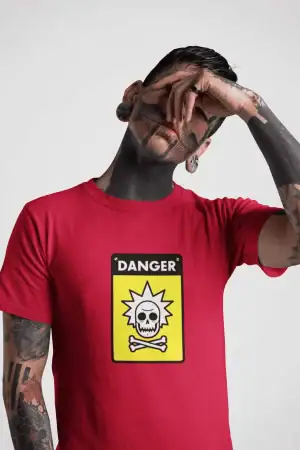Danger Rick Sanchez Warning Sign – Men’s Printed T-Shirt