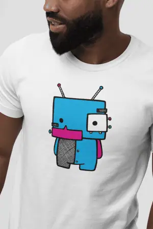Doodle Bot – Men’s Printed T-Shirt