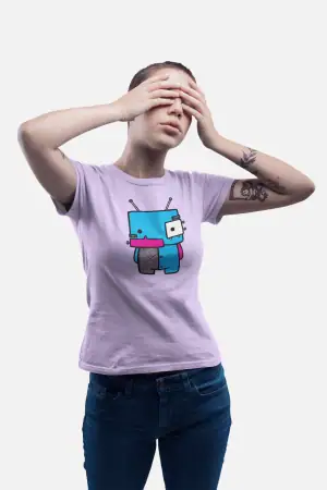 Doodle Bot – Women’s Printed T-Shirt