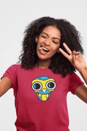 Doodle Owl – Women’s Printed T-Shirt