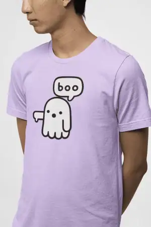 Doodle Ghost Boo – Men’s Printed T-Shirt