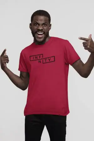 Infinity Typography – Men’s Printed T-Shirt (Funky Style, Half Sleeves)