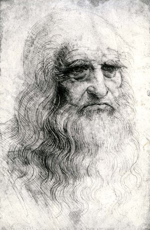 Автопортрет Леонардо да Винчи, рисунок мелом, 1512г.