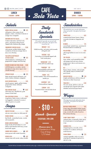 restaurant menu design