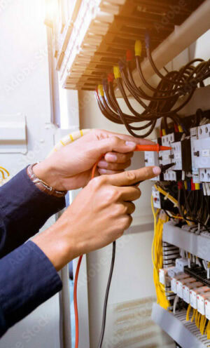 Electrician during testing