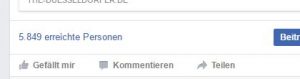 Facebook gibt an: "erreichte Personen"