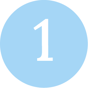 The number one in a blue circle