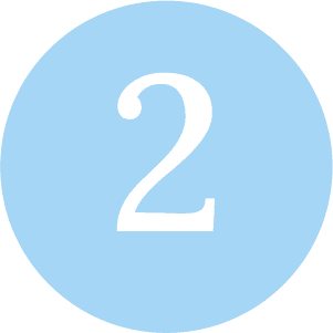 The number two in a blue circle