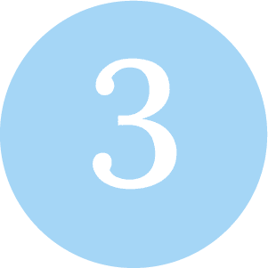 The number three in a blue circle