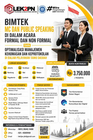 BIMTEK MC DAN PUBLIC SPEAKING DI DALAM ACARA FORMAL DAN NON FORMAL