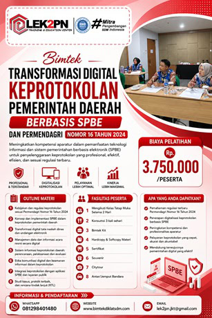 BIMTEK TRANSFORMASI DIGITAL KEPROTOKOLAN PEMERINTAH DAERAH BERBASIS SPBE
