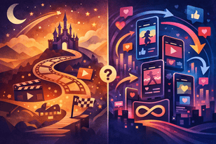 Illustration comparing Disney short-form video strategy and TikTok habit loop design