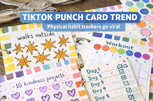 TikTok Punch Card Trend Collage Illustration